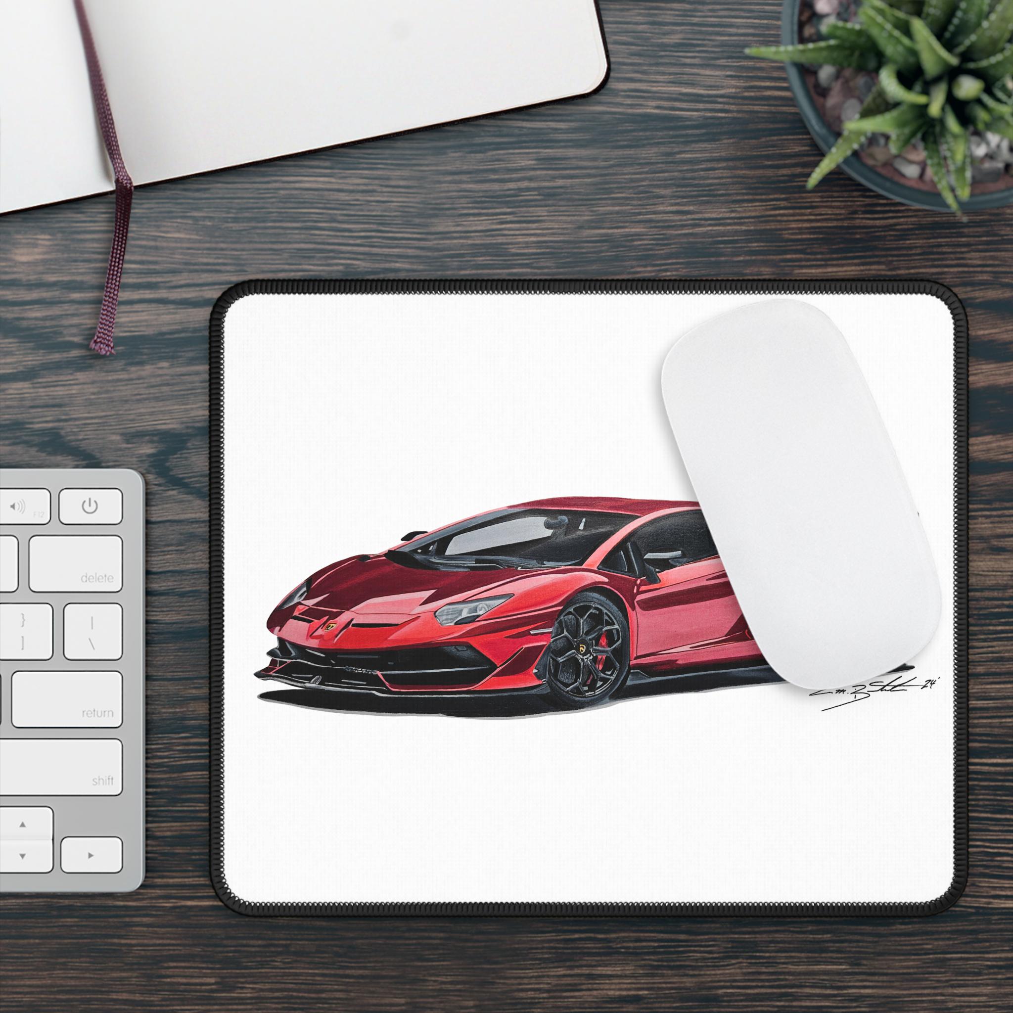 Tappetino Per Mouse Personalizzato Con Stampa Auto Lamborghini - 21x18 Cm - Antiscivolo - 2