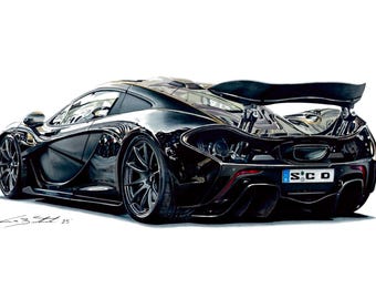 McLaren P1 Poster: Supersportwagen Kunst zum ausdrucken (Digitale Version) Auto-Wanddeko