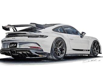 Supercar GT3 Canvas Art, Supercar Wall Decor, Luxury Sports Car Wall Art, Automotive Canvas Print, Man Cave & Garage Decor
