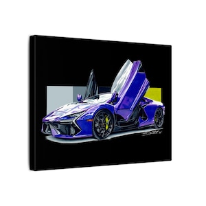 Lamborghini Canvas Wall Art decor, canvas art, supercar art, car guy art, Fast car art, automotive art, gift for him, Lamborghini wall decor