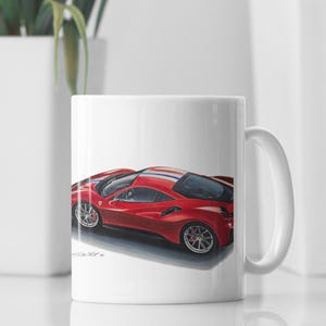 Ferrari Supercar Ceramic coffee Mug, Ferrari coffee mug, Gift for Him, Supercar Lover, Supercar coffee mug, Ferrari gift Decor, 11oz, 15oz