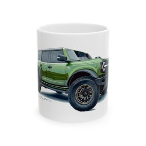 Ford Bronco Ceramic coffee Mug, Ford Bronco coffee mug, Gift for Him, Ford Bronco Lover, Bronco gift mug, Ford Bronco gift Decor, 11oz, 15oz