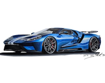 Ford Got40 Fine Art Poster: Supersportwagen Wanddeko