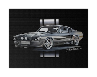 Shelby ID500 Eleanor Kunstdruck - Supersportwagen Leinwand Wandkunst, Klassisches Muskelauto Poster, Luxus-Automobil-Dekor, Geschenk für Auto-Enthusiasten