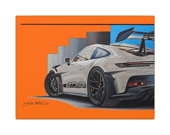 GT3-RS Leinwandbild, Wanddeko, Supercar-Kunst, Traumauto-Poster, GT3-Poster, Supercar-Kunst, Automobilkunst, Geschenkidee für ihn