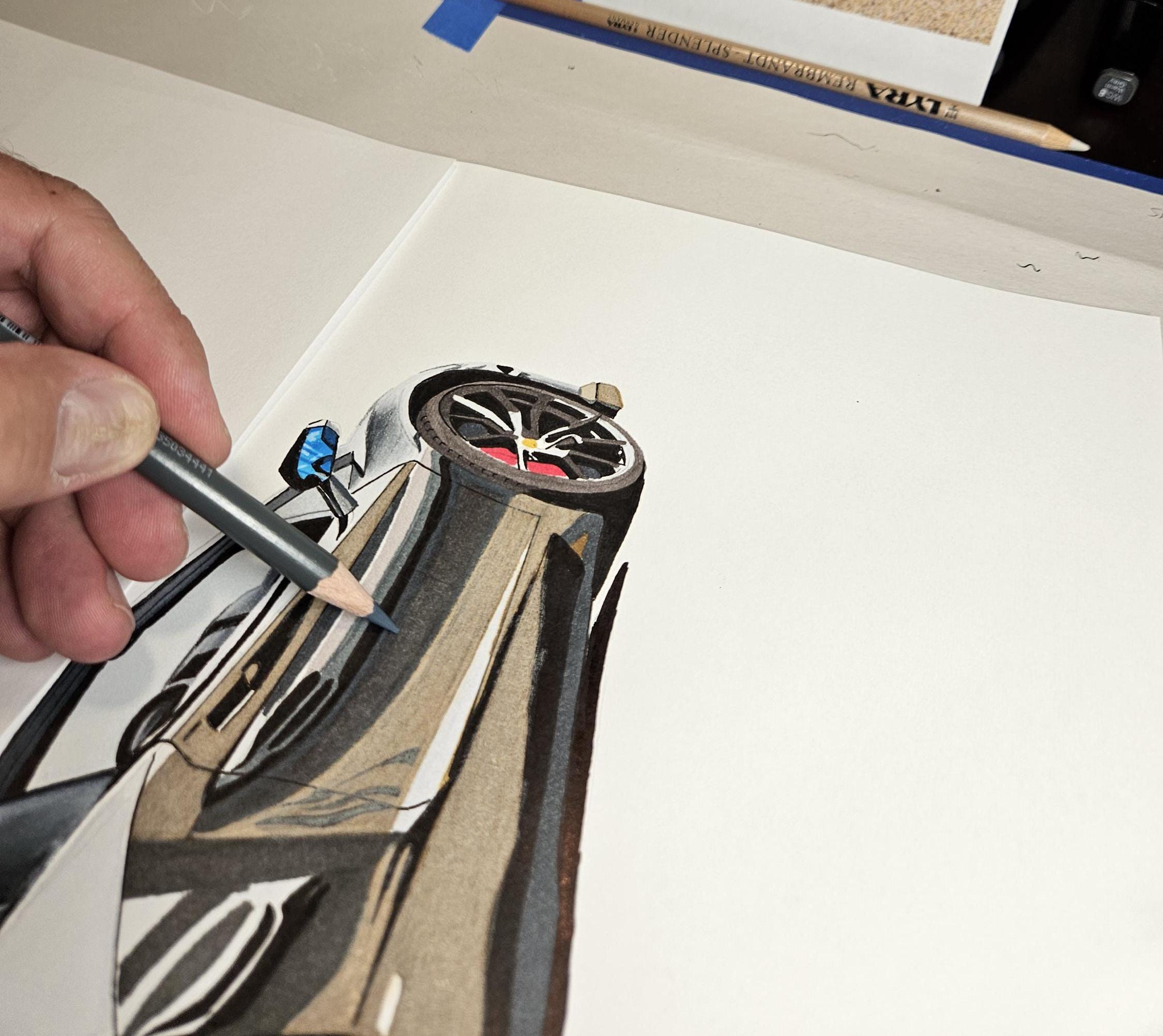 Graphite Car Drawin Lamborghini SVJ Art Print: Graphite Pencil Car Drawing - Etsy