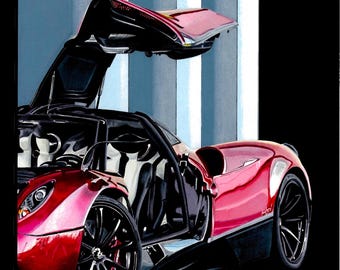 Pagani Huayra Supersportwagen Poster | Fine Art Poster, Automobile Wandkunst