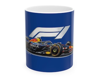 Mug RB21 Racecar : cadeau pour fan de Formule 1, céramique brillante