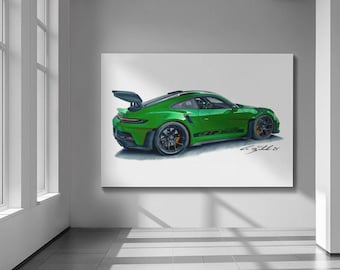 Supersportwagen 911 Got3-RS Leinwand Kunstdruck: Supersportwagen Automobiles Kunstwerk