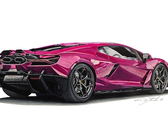 Supersportwagen Revuelto Poster: Fine Art Druck, Supersportwagen Wandkunst