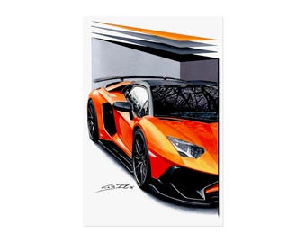 Supercar Aventador Supersportwagen Poster | Fine Art Posters, Lamborghini Automobile Wandkunst