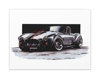 Silber Shelby Cobra Leinwand Kunstdruck Matte Leinwand