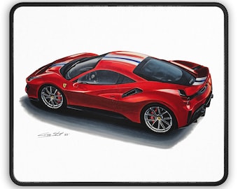 Supercar 488 Pista Maus Pad: Supersportwagen Automotiv Kunst Büro Geschenk