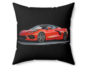 スーパーカーC8装飾枕、自動車アートギフト