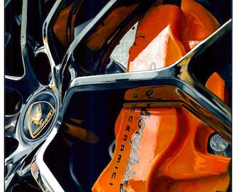 Lamborghini Aventador Wheel art, pencil art, supercar art, car guy art, custom portrait, car art, automotive art, professional art, artist