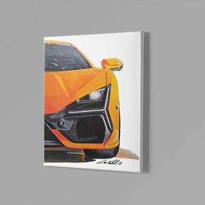 Lamborghini Revuelto, art , canvas art, supercar art, car guy art, custom portrait, car art, automotive art, gifts for him ,Matte Canvas,