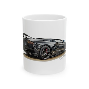 Lamborghini Supercar Ceramic coffee Mug, Lamborghini coffee mug, Gift for Him, Supercar Lover, Supercar coffee mug, Lambo Decor, 11oz, 15oz