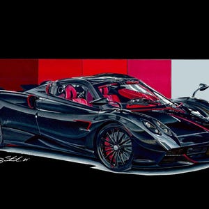 Pagani Huayra Poster wall art, supercar art, car guy art, custom car art, automotive art, Pagani Posters, poster, Gift for Car Enthusiasts