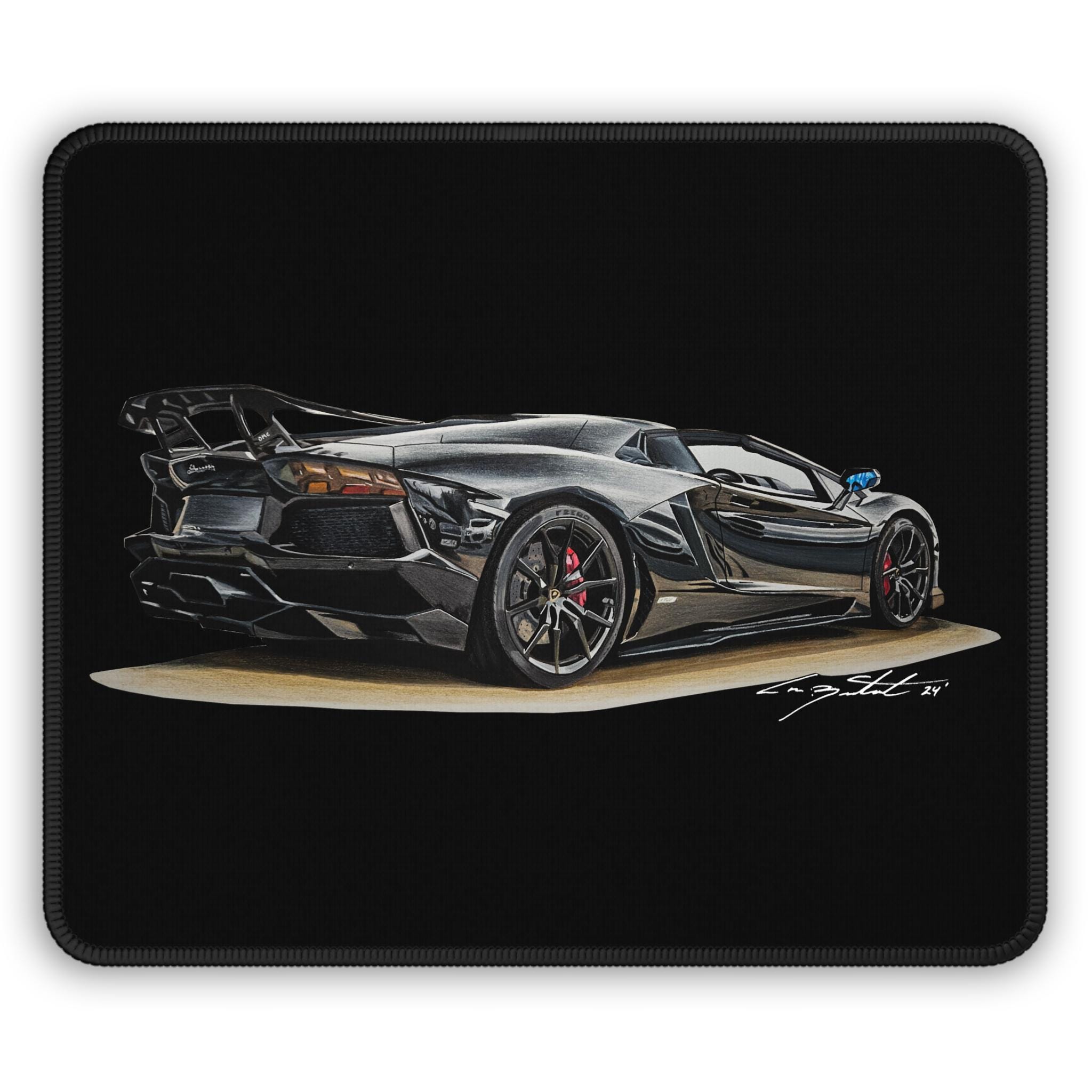 Lamborghini SVJ, tappetino per mouse, tappetino per mouse artistico, arte supercar, arte di ragazzi che si muovono in auto, arte per ufficio, arte automobilistica, arte automobilistica, regali per lui, tappetino per mouse da gioco