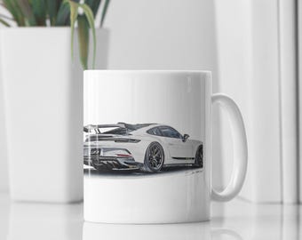 Tazza da caffè in ceramica Supercar GT3, tazza da caffè per appassionati di auto, regalo per lui, amante delle auto, tazza da caffè Supercar, decorazione auto Porsche, 11 oz, 15 oz