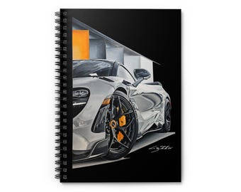 McLaren 765LT Supercar Spiral Notebook: Fine Art Ruled Line