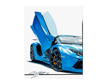 Supersportwagen Aventador Kunstdruck: Graphitstifte Supersportwagen Poster