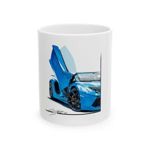 Lamborghini Car Ceramic coffee Mug, Auto Enthusiasts coffee mug, Gift for Him, Lamborghini Lover, Supercar coffee mug, Car Decor, 11oz, 15oz