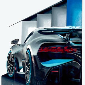 Bugatti Divo Supercar art, Art print, supercar wall art, car guy, custom portrait, car art, automotive art, gift for him, wall art, original