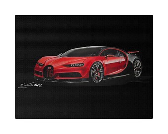 Bugatti Chiron Art Print – Supercar Canvas, Automotive Wall Art, Exotic Car Poster, Hypercar Canvas Print, Car Lover Gift