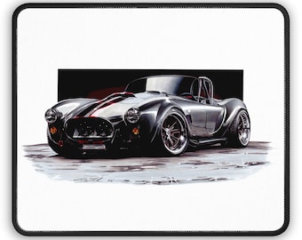 Silver Shelby Cobra klassisches Muskelauto Gaming-Mausunterlage | Kraftwagen | Auto Kerl Büro