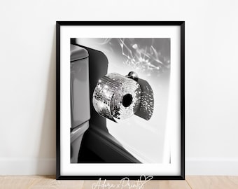 Disco Ball Toilet Paper Art Print, Wall Art, Funny Bathroom Decor, Glam Aesthetic, Modern Black White, Trendy Art, Digital, PRINTABLE Art