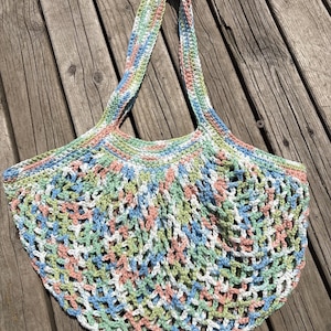 Handgemachte Gehäkelte Markttasche | Wiederverwendbare Mesh Tasche | Leichte Schultertasche | Umweltfreundliche Baumwolltasche