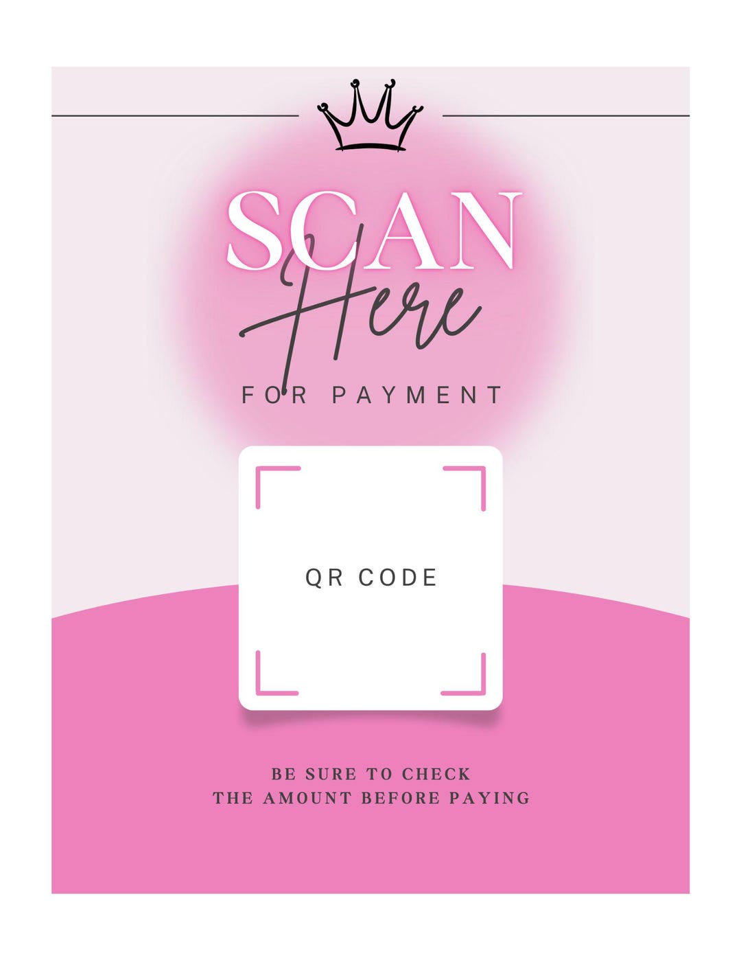 Pink QR Code Template - Etsy