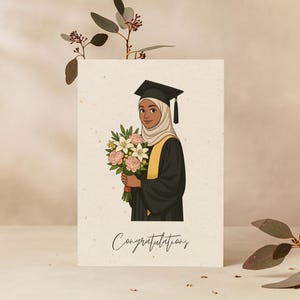 Arab Girl Graduation Digital Card – Hijabi Graduation Card for Her  – Muslim Girl Printable - Instant Download