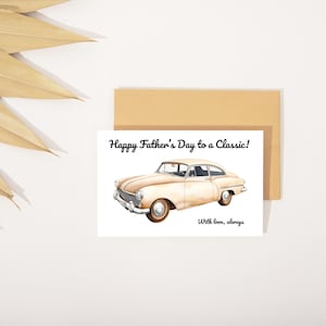 Postkarte zum Vatertag – Vintage Classic Car Design | Retro-Stil digitaler Download | Für den Papa, der ein echter Klassiker ist | Sofort Geschenk