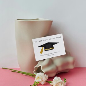 Carte de fin d'études imprimable | Le pompon en valait la peine | Carte numérique élégante pour les diplômés | Cadeau de remise des diplômes à téléchargement immédiat