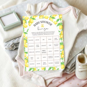 Lemon Baby Shower Bingo Game • Printable Citrus Baby Game • Little Cutie Shower Activity • Fun Editable Bingo Template