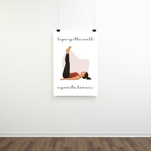 Posterset yogahoudingen voor thuisbeoefening en wellness Studiodecor – moderne muurkunst voor mindful leven en ontspanning