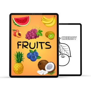 Fruits Coloring Book for Kids | 30 Printable Pages | Fun Fruit Activity Sheets for Toddlers and Children | Instant Digital PDF Download