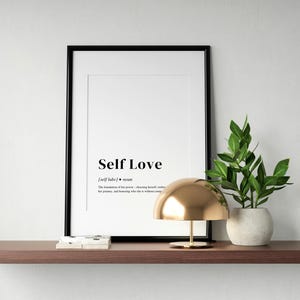 Self Love Definition Print | Self Love Wall Art | Definition Print | Minimalist Poster | Home Decor Printable Wall Art | Digital Download