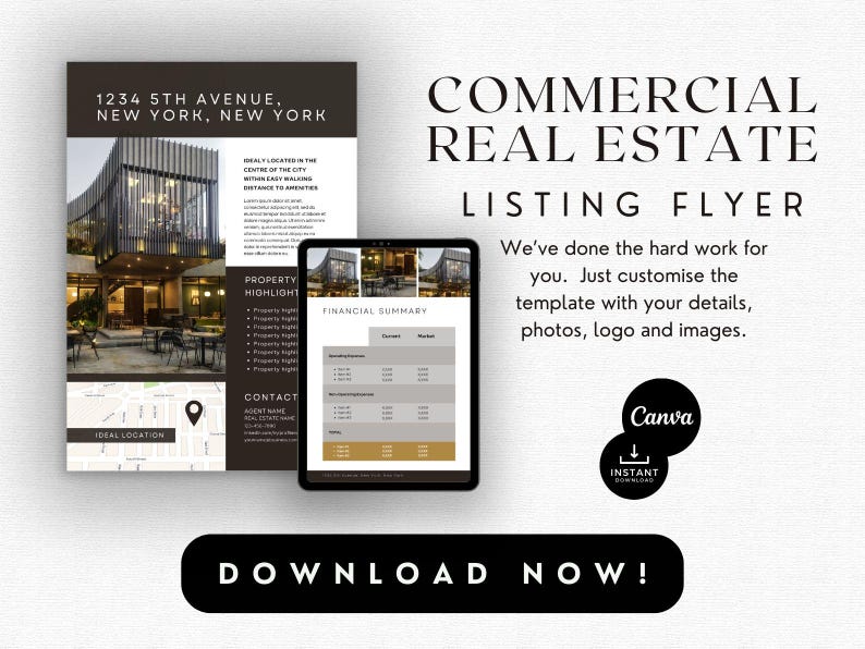 Commercial Real Estate Listing Presentation: 4-page Property Brochure ...