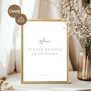 Please Remove Your Shoes Sign For Realtor | Open House Printable | Real Estate Showing Sign | Welcome Sign | Take Off Shoes | Simple Design