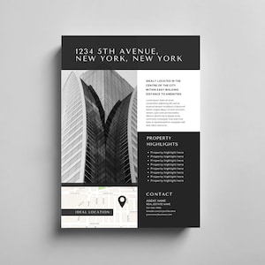 Folleto de listado de bienes raíces comerciales / Memorándum de oferta / Folleto de propiedad / Oferta de 4 páginas / Folleto de bienes raíces / Correo para agentes inmobiliarios