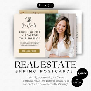 Briefkaart onroerend goed lente | Listingpresentatie | Marketing voor makelaars | Briefkaart met QR-code | Vastgoedlandbouw | Groen ontwerp | Briefkaart