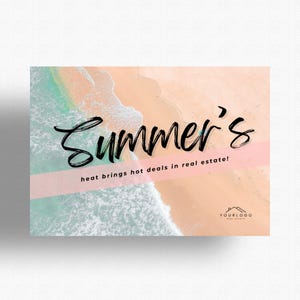 Summer Real Estate Postcard | Realtor Marketing | QR Code Postcard | Real Estate Farming | Coastal Design | Listing Presentation | Shoreline