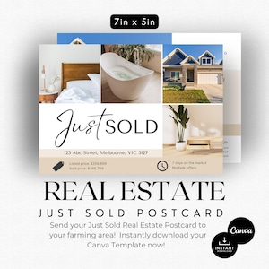 Net verkocht briefkaart | Listingpresentatie | Vastgoedflyer | Marketing voor makelaars | Hallo buurvrouw | Postkaart landbouw