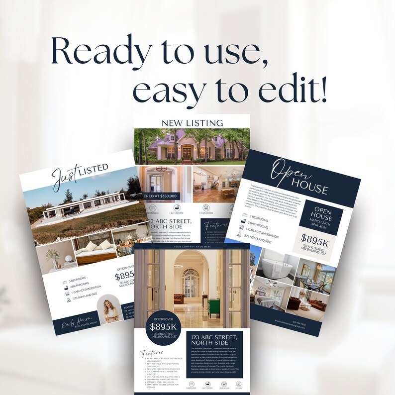 Luxury Real Estate Flyer Bundle: 20 Realtor Marketing Templates (canva ...