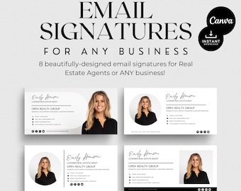 Real Estate Email Signature Templates: Canva Design (Digital Download)
