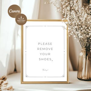 Please Remove Your Shoes Sign For Realtor | Open House Printable | Real Estate Showing Sign | Welcome Sign | Take Off Shoes | Modern Elegant