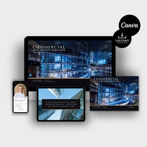 Presentatie commercieel onroerend goed | Biedingsbericht | Sjabloon servicesbrochure | Dia's presenteren | Digitale visitekaartjes